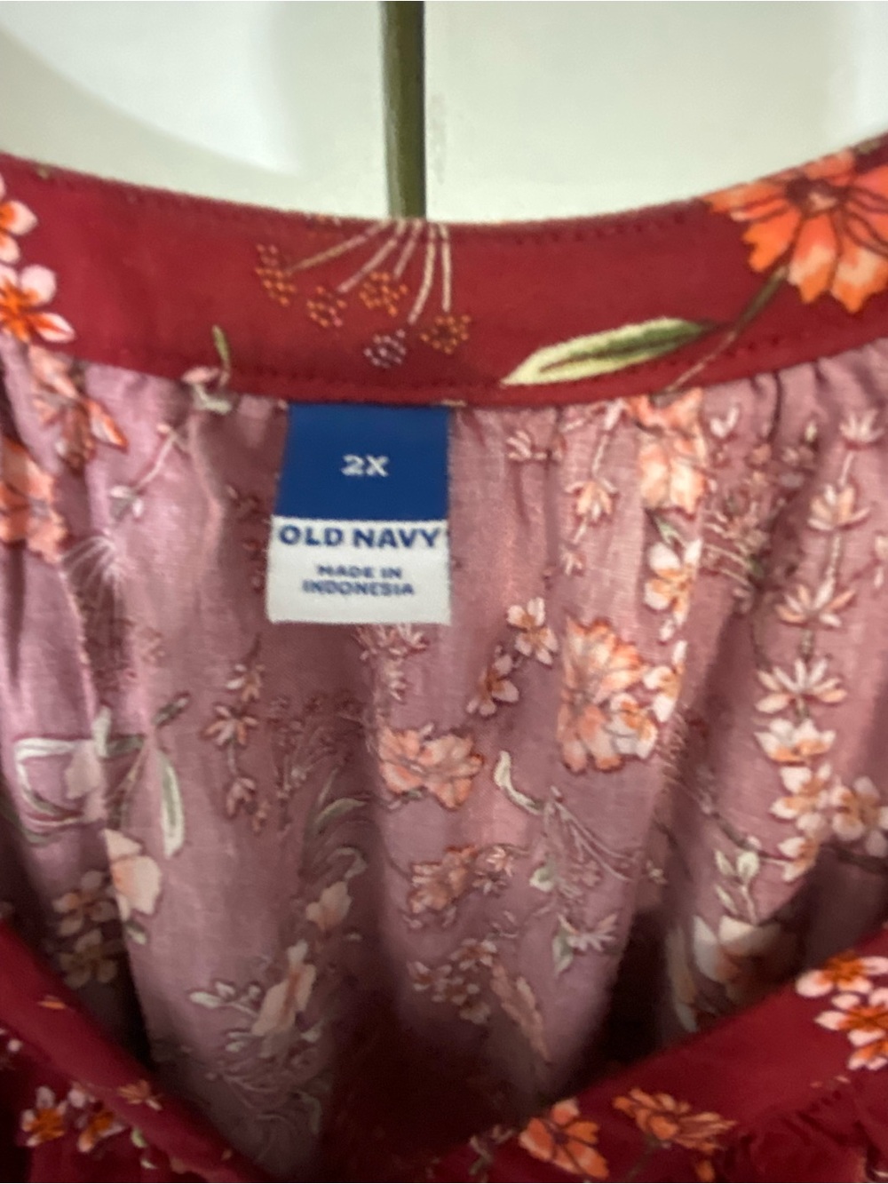 Old Navy Rose-Mauve Floral Smocked Yoke Dress 2X Cottage Core Flowy - Picture 2 of 6